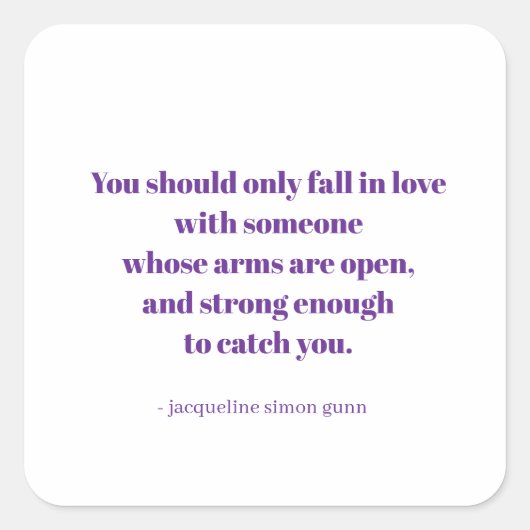 Love quote vierkante sticker (Voorkant)