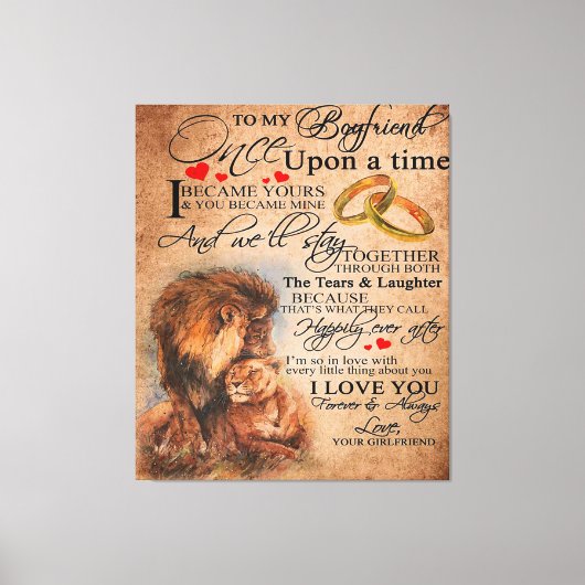 Love Quote voor Boyvriend, Boyvriend Birthday Gift Canvas Afdruk (Voorkant)
