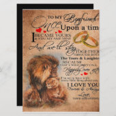 Love Quote voor Boyvriend, Boyvriend Birthday Gift Menu (Voorkant / Achterkant)