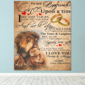 Love Quote voor Boyvriend | Cute Boyvriend Gift Canvas Afdruk (Insitu (Houten vloer))