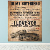 Love Quote voor Boyvriend | Cute Boyvriend Gift Canvas Afdruk (Insitu (Houten vloer))