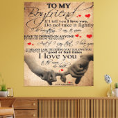 Love Quote voor Boyvriend | Cute Boyvriend Gift Canvas Afdruk (Insitu (Woonkamer))