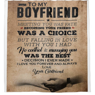 Love Quote voor Boyvriend | Cute Boyvriend Gift Douchegordijn