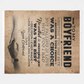 Love Quote voor Boyvriend | Cute Boyvriend Gift Fleece Deken (Voorkant (Horizontaal))