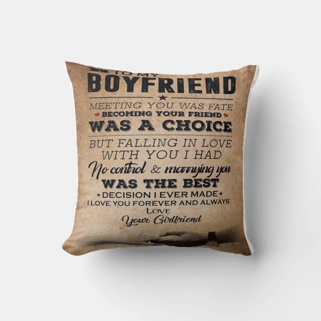 Love Quote voor Boyvriend | Cute Boyvriend Gift Kussen (Voorkant)