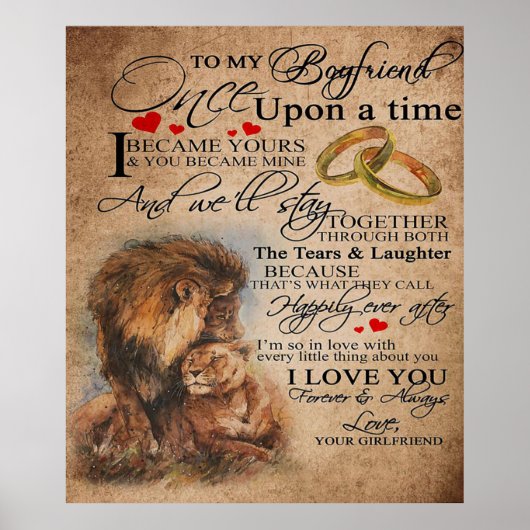 Love Quote voor Boyvriend | Cute Boyvriend Gift Poster (Voorkant)