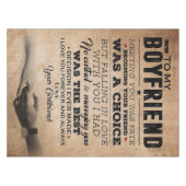 Love Quote voor Boyvriend | Cute Boyvriend Gift Tafelkleed (Voorkant (Horizontaal))