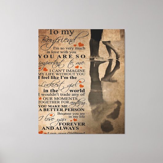 Love Quote voor Boyvriend | Funny gift voor hem Canvas Afdruk (Voorkant)