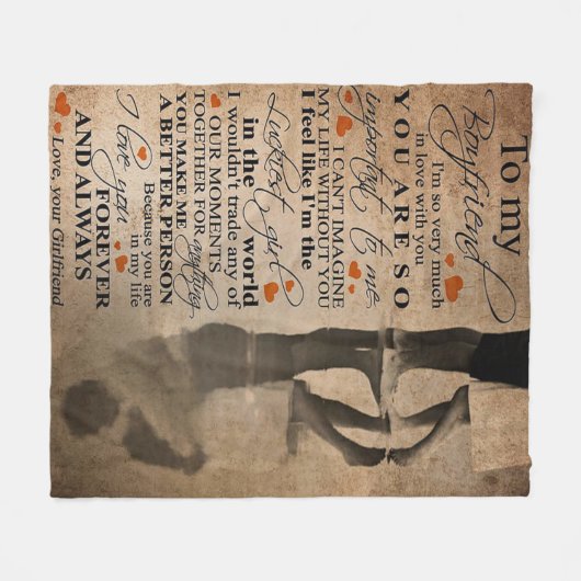 Love Quote voor Boyvriend | Funny gift voor hem Fleece Deken (Voorkant (Horizontaal))