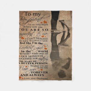 Love Quote voor Boyvriend   Funny gift voor hem Fleece Deken