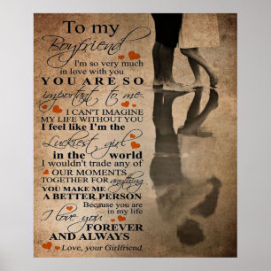 Love Quote voor Boyvriend   Funny gift voor hem Poster