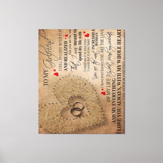 Love Quote voor Boyvriend | Funny Quotes Cadeau Canvas Afdruk (Voorkant)