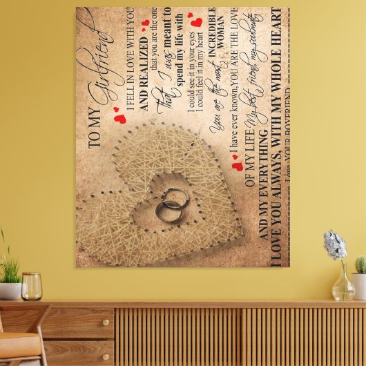 Love Quote voor Boyvriend | Funny Quotes Cadeau Canvas Afdruk (Insitu (Woonkamer))
