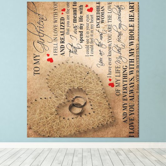 Love Quote voor Boyvriend | Funny Quotes Cadeau Canvas Afdruk (Insitu (Houten vloer))