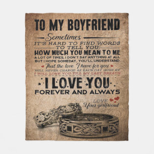 Love Quote voor Boyvriend   Funny Quotes Cadeau Fleece Deken