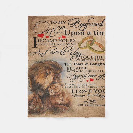 Love Quote voor Boyvriend | Funny Quotes Cadeau Fleece Deken (Voorkant)