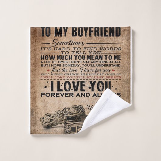 Love Quote voor Boyvriend | Funny Quotes Cadeau Washandje (Wasdoekje)