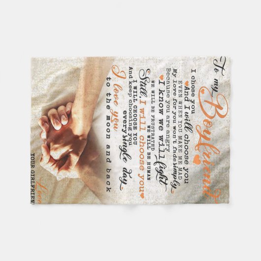 Love Quote voor Boyvriend | Gift voor echtgenoot,  Fleece Deken (Voorkant (Horizontaal))