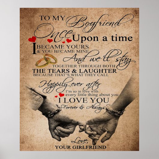 Love Quote voor Boyvriend | Gift voor echtgenoot, Poster (Voorkant)
