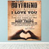 Love Quote voor Boyvriend, Husband Love Birthday Canvas Afdruk (Insitu (Houten vloer))