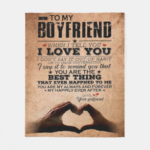 Love Quote voor Boyvriend, Husband Love Birthday Fleece Deken