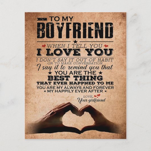 Love Quote voor Boyvriend, Husband Love Birthday Flyer (Voorkant)