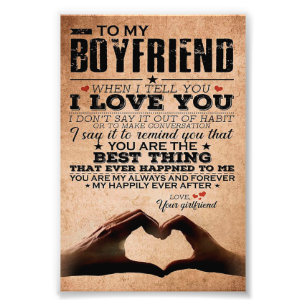 Love Quote voor Boyvriend, Husband Love Birthday Foto Afdruk