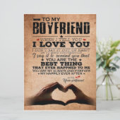 Love Quote voor Boyvriend, Husband Love Birthday Menu (Staand voorkant)