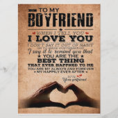 Love Quote voor Boyvriend, Husband Love Birthday Menu (Voorkant)
