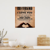 Love Quote voor Boyvriend, Husband Love Birthday Poster (Keuken)