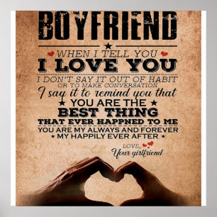 Love Quote voor Boyvriend, Husband Love Birthday Poster