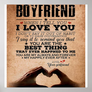 Love Quote voor Boyvriend, Husband Love Birthday Poster