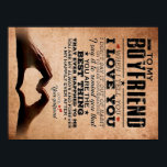 Love Quote voor Boyvriend, Husband Love Birthday Poster<br><div class="desc">Love Quote voor Boyvriend,  Husband Love Birthday</div>