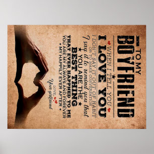 Love Quote voor Boyvriend, Husband Love Birthday Poster