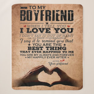 Love Quote voor Boyvriend, Husband Love Birthday Sherpa Deken