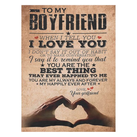 Love Quote voor Boyvriend, Husband Love Birthday Tafelkleed (Voorkant)