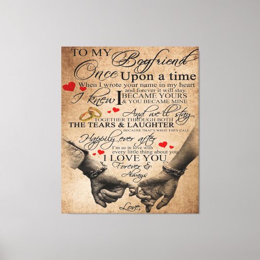 Love Quote voor Boyvriend | Lovely Quottes Gift Canvas Afdruk (Voorkant)