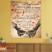 Love Quote voor Boyvriend | Lovely Quottes Gift Canvas Afdruk (Insitu (Woonkamer))