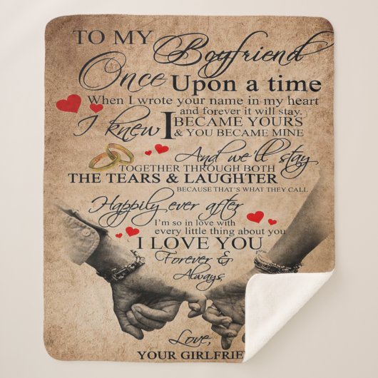 Love Quote voor Boyvriend | Lovely Quottes Gift Sherpa Deken (Voorkant)