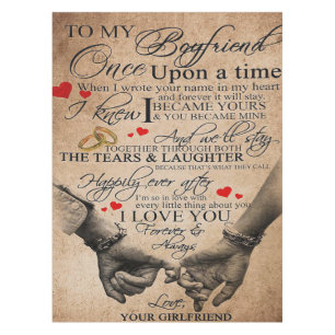 Love Quote voor Boyvriend Lovely Quottes Gift Tafelkleed
