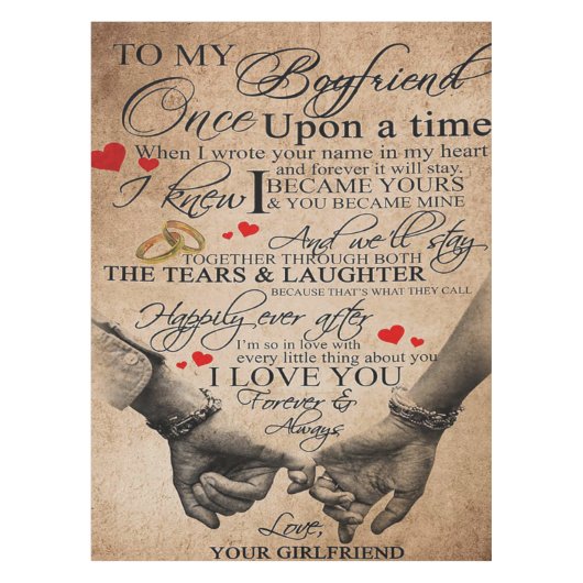 Love Quote voor Boyvriend | Lovely Quottes Gift Tafelkleed (Voorkant)