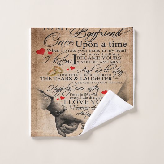 Love Quote voor Boyvriend | Lovely Quottes Gift Washandje (Wasdoekje)
