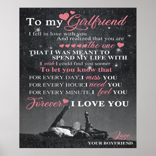 Love Quote voor Boyvriend | Overeenkomende couponc Poster (Voorkant)