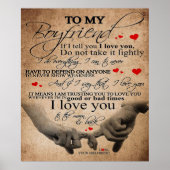 Love Quote voor Boyvriend | Startdecor Poster (Voorkant)