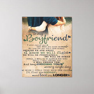 Love Quote voor Boyvriend | Trendy Gift Canvas Afdruk