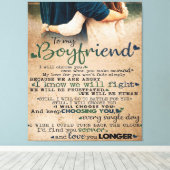 Love Quote voor Boyvriend | Trendy Gift Canvas Afdruk (Insitu (Houten vloer))