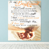 Love Quote voor Boyvriend | Trendy Gift Canvas Afdruk (Insitu (Houten vloer))