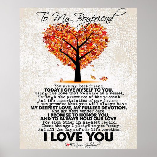Love Quote voor Boyvriend | Trendy Gift Poster (Voorkant)