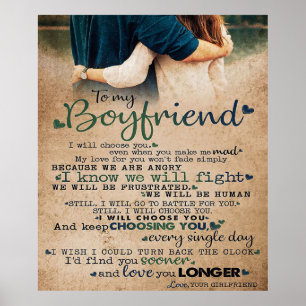 Love Quote voor Boyvriend   Trendy Gift Poster