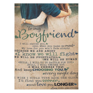 Love Quote voor Boyvriend Trendy Gift Tafelkleed